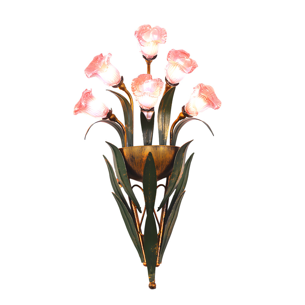 Bouquet Leaves Pastoral American Wall Lamp