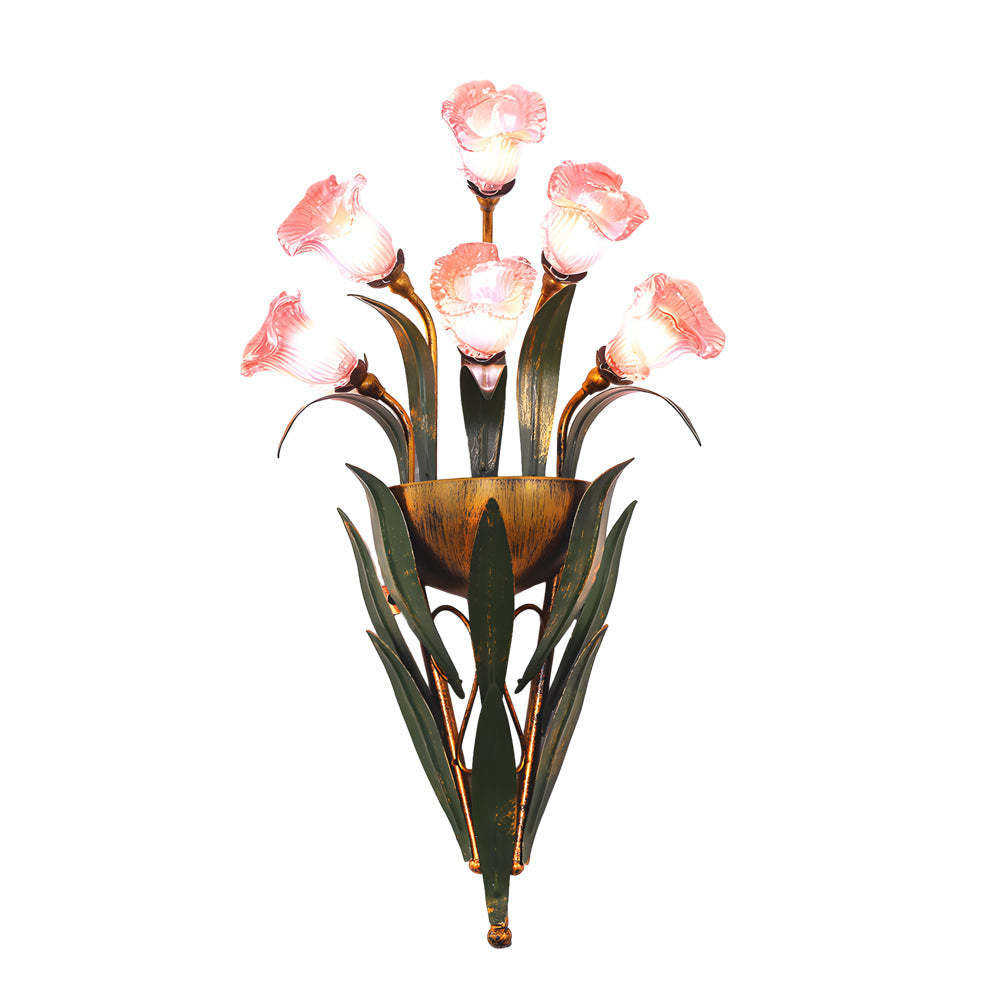 Bouquet Leaves Pastoral American Wall Lamp