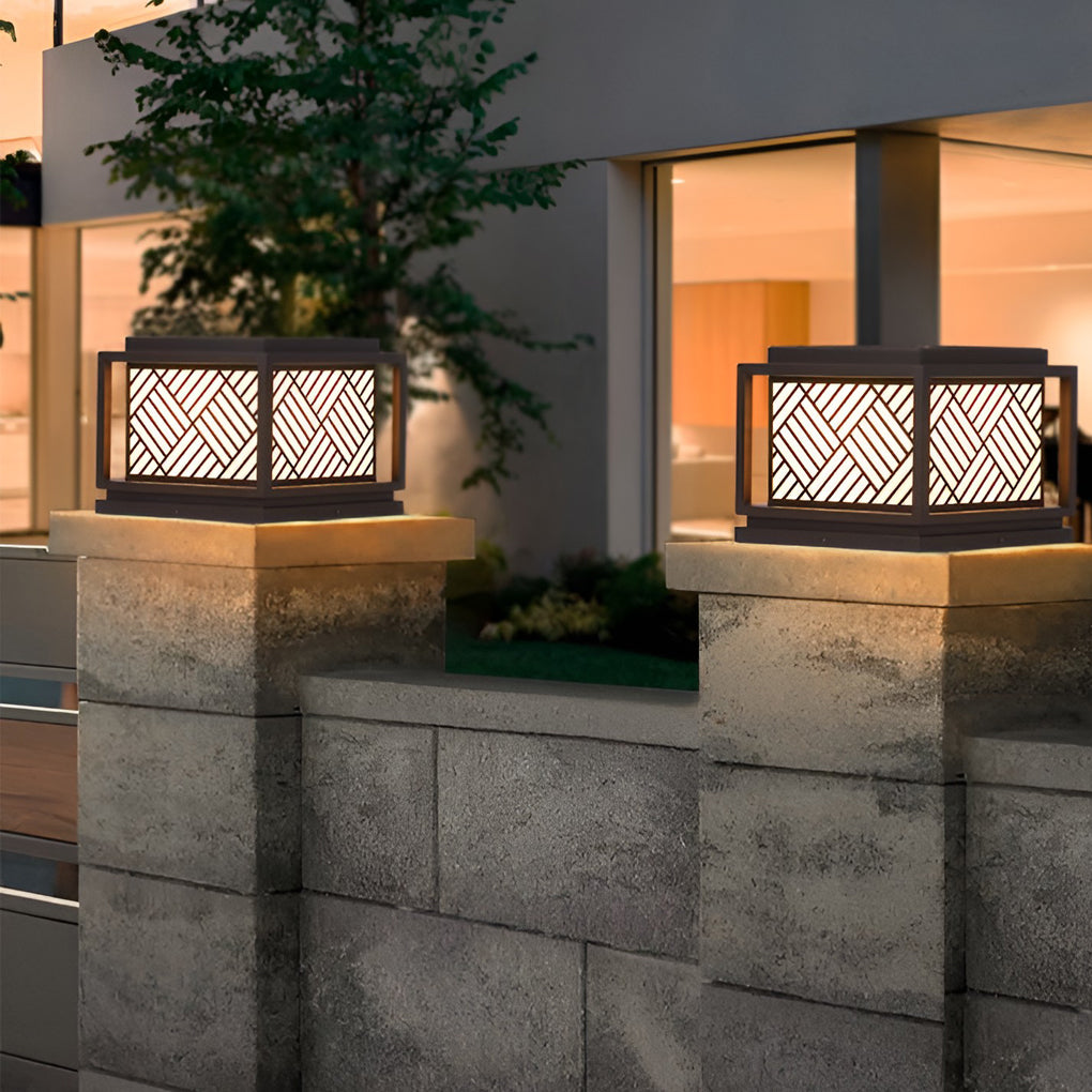 Square LED Modern Solar Outdoor Post Cap Light