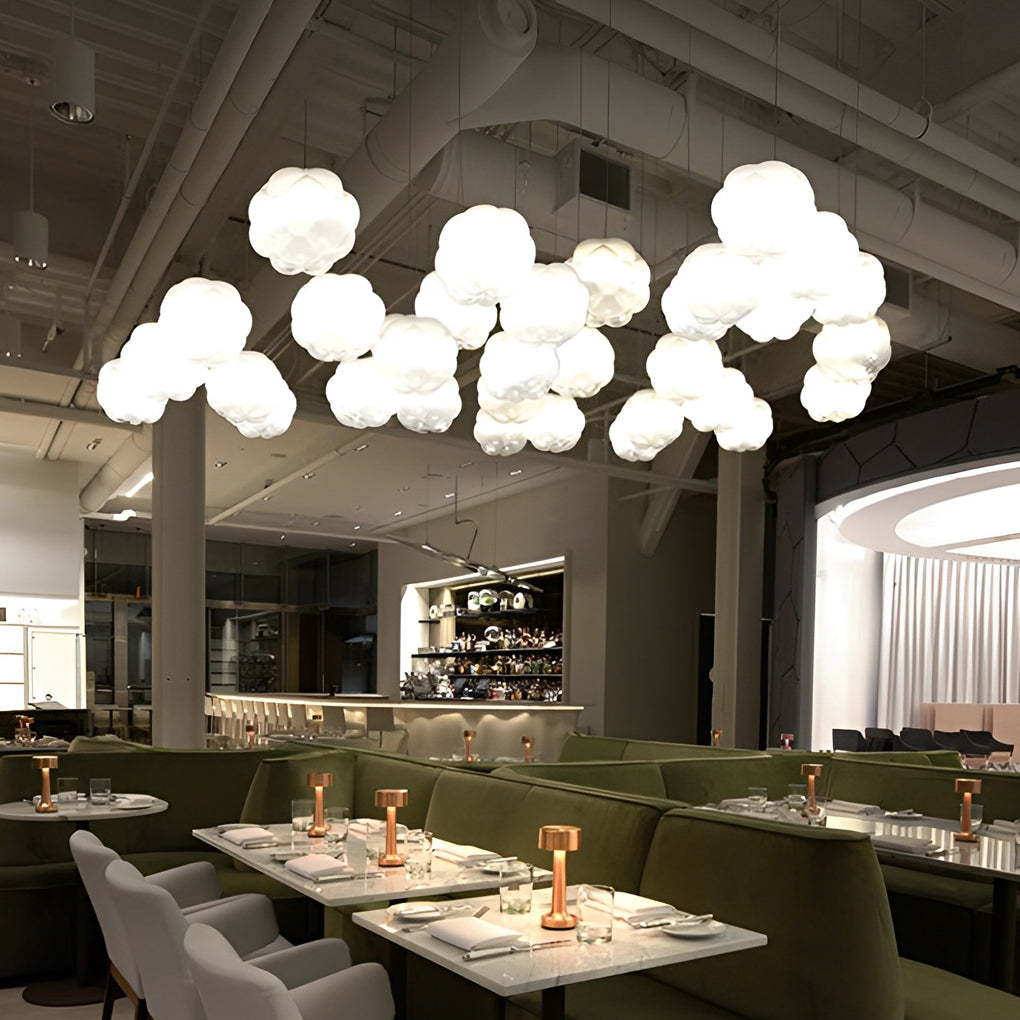 Modern cloud round white glass pendant lighting, Lighom
