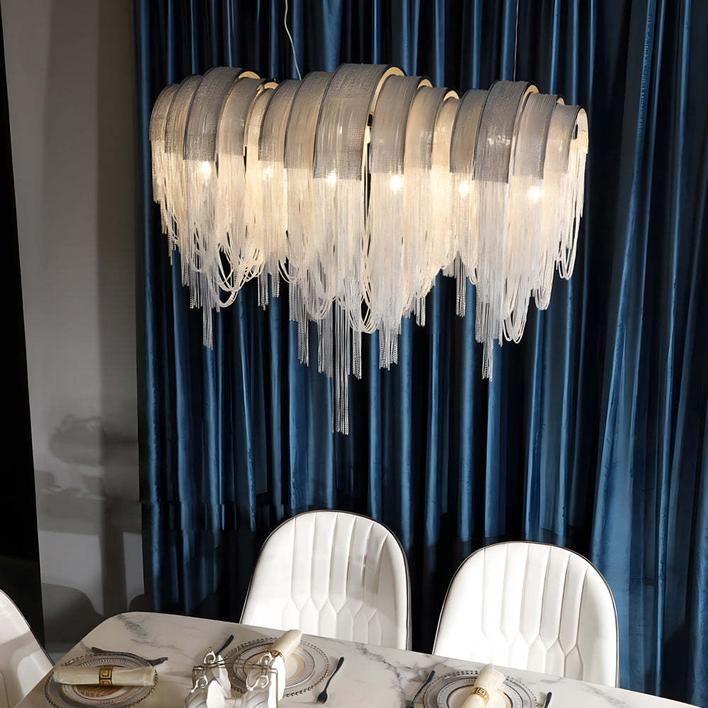 Wave Aluminum Tassel Chain Artistic Nordic Chandelier