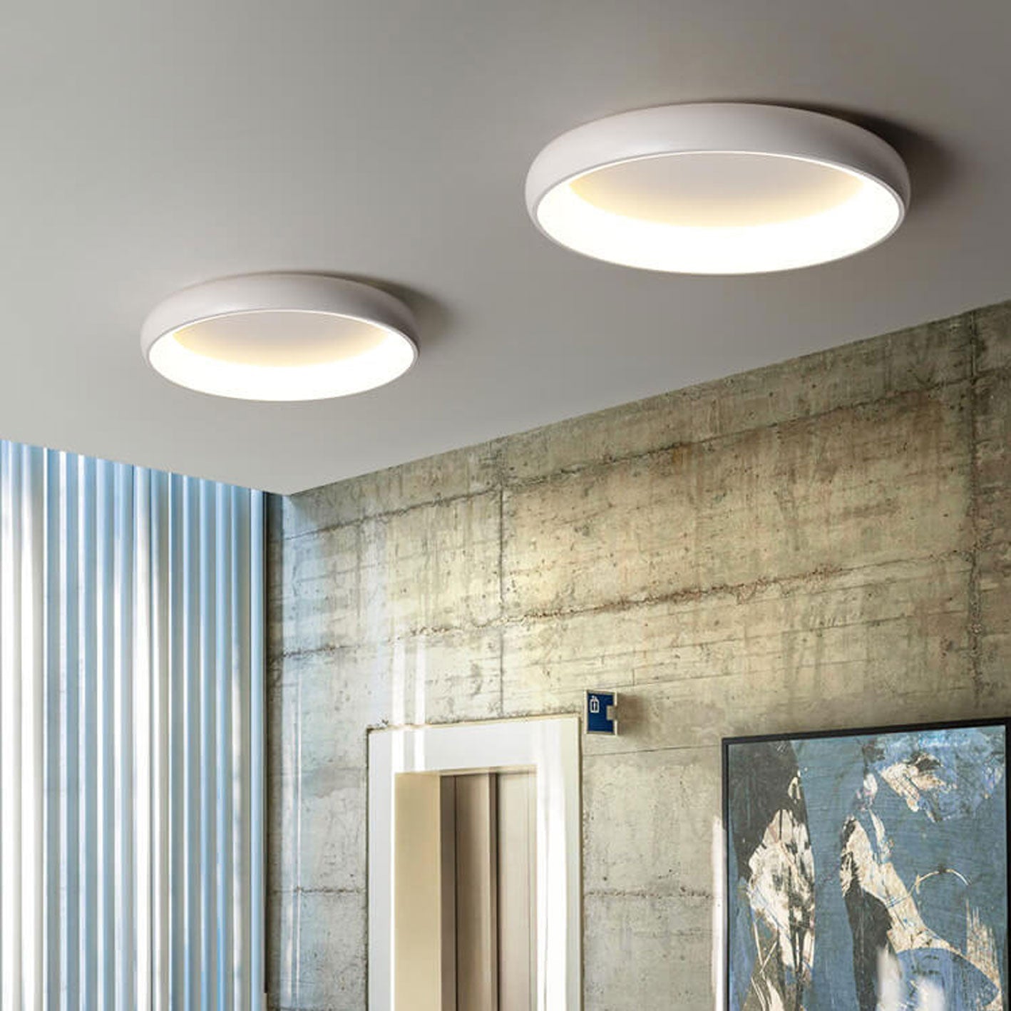 Minimalist Round Aluminum Acrylic LED Flush Mount Light
