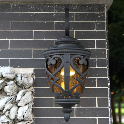 Retro Die-Casting Aluminum Waterproof American Outdoor Wall Light Fixture-Lighom