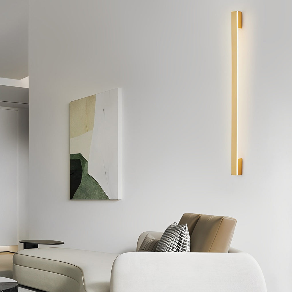 Long Strip Minimalist Three Step Dimming LED Copper Modern Wall Lamp-Lighom