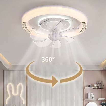 Minimalist Acrylic Round Smart LED Flush Mount Fan Light