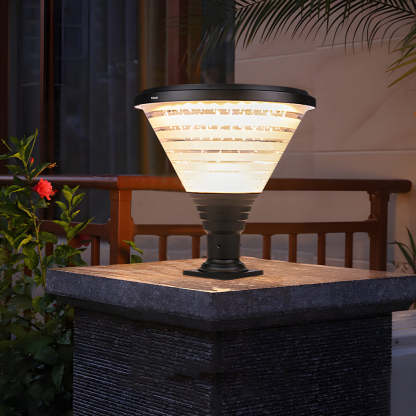 18.9-Inch H 1-Light Black Round Pier Mount Post Light-Lighom