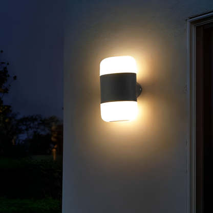Round Up and Down Light LED Waterproof Black Modern Outdoor Wall Lamp-Lighom