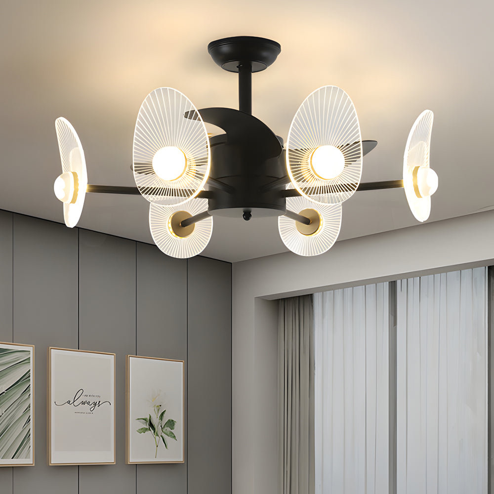 31" Black Round Acrylic 3-Blade Ceiling Fan