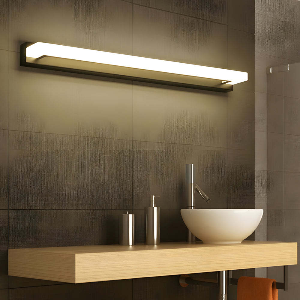 15.74" Linear LED Black Mesh Filter Bathroom Vanity Light