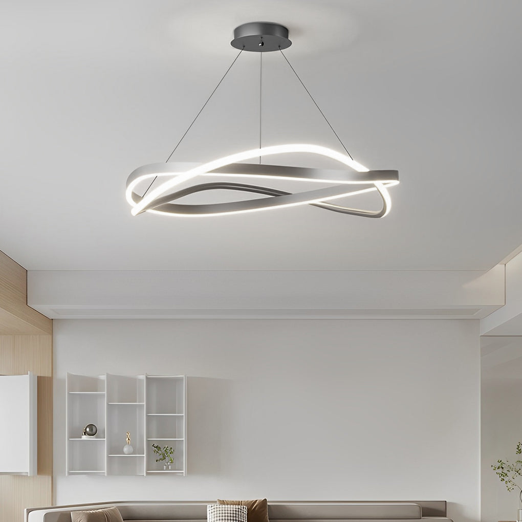 Circular Wave Ring Dimmable Minimalist Nordic Chandelier
