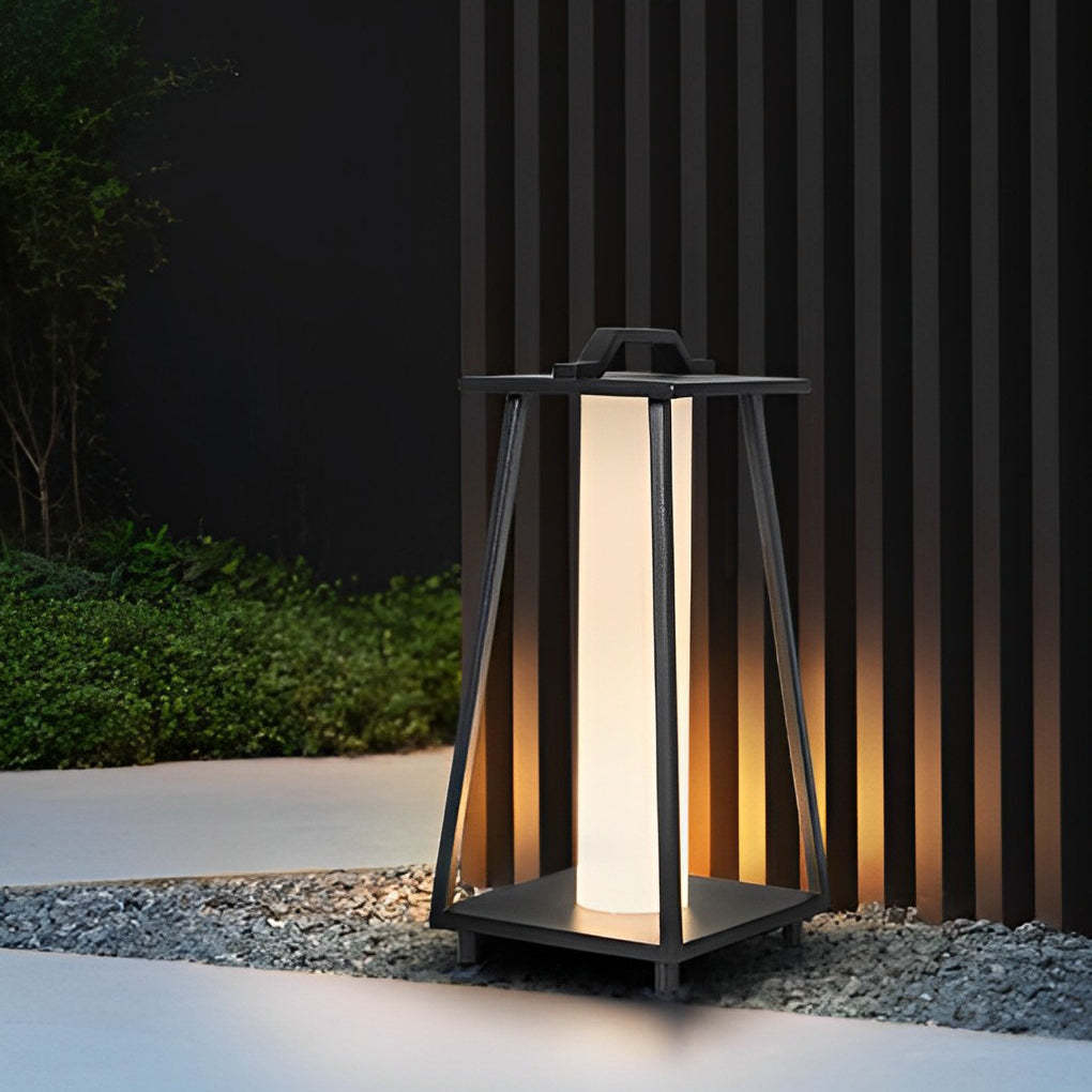 Portable Waterproof LED Removable Black Modern Outdoor Floor Lamp-Lighom