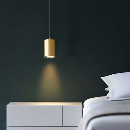 Cylindrical Minimalist Copper Nordic Pendant Spotlight