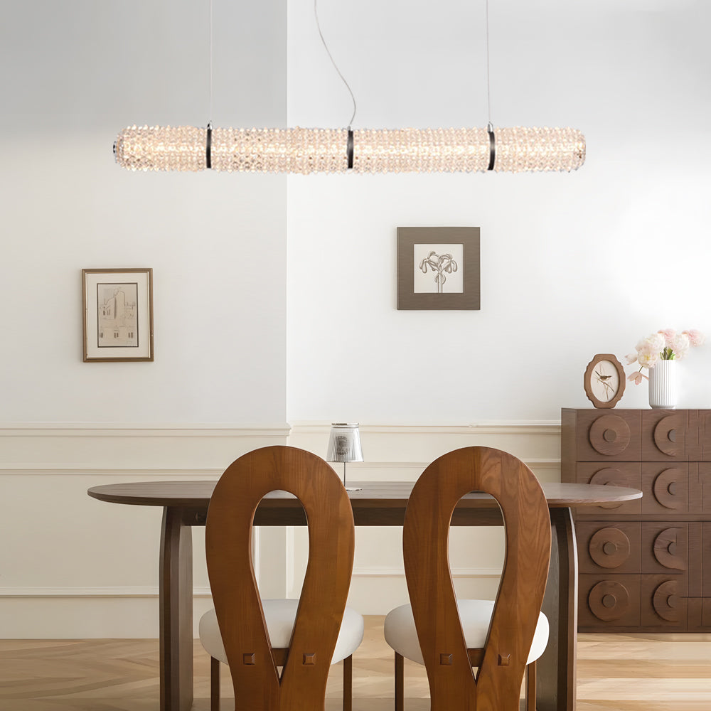 LED Crystal Linear Long Island Suspension Lamp