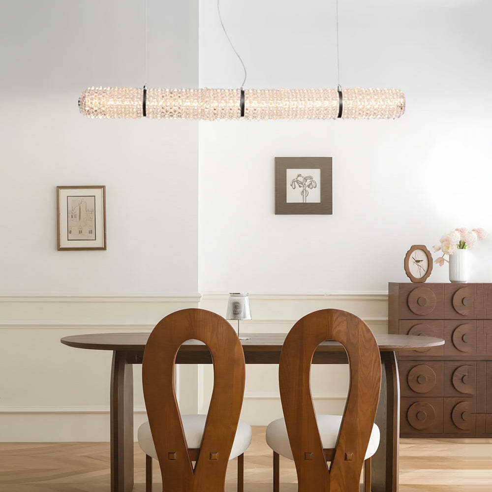 LED Crystal Linear Long Island Suspension Lamp