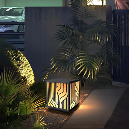 Square Creative LED Waterproof Modern Outdoor Fence Post Lights Pillar Light-Lighom
