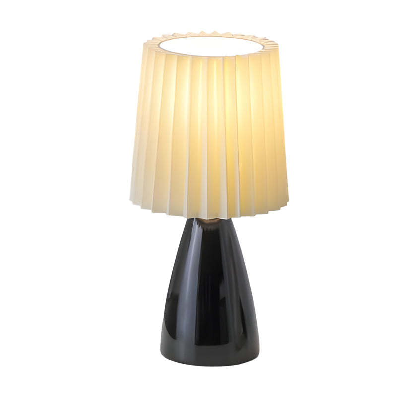 12" Pleated-Shade Glass Dimmable Table Lamp