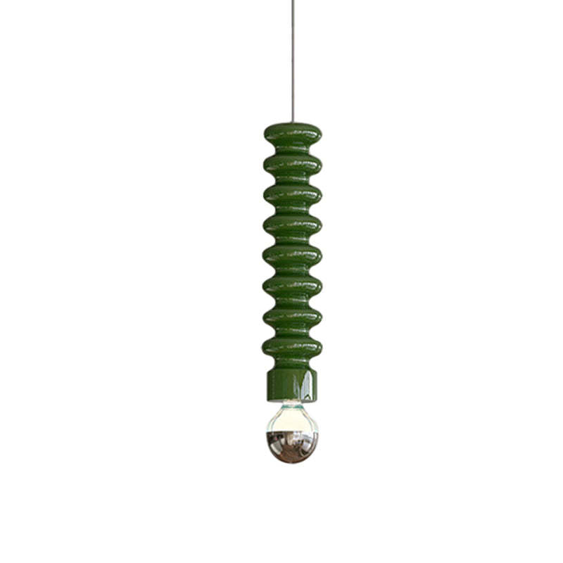 Long Spiral Gourd Metal Semi-Plated Modern Pendant Light