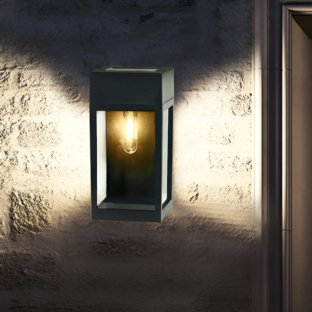 Rectangular light-controlled glass synthetic wood outdoor wall lighting for balcony