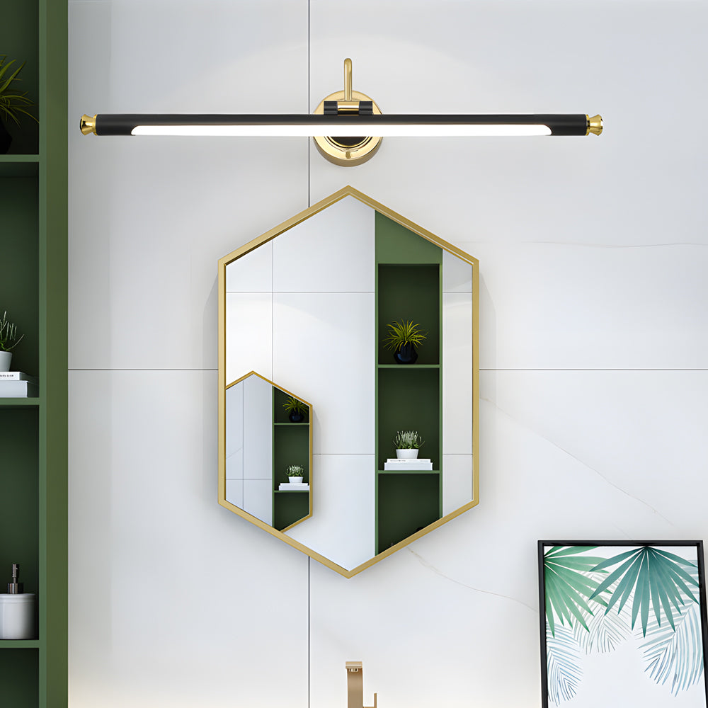 Gold and Black Rotatable Linear Vintage LED Bathroom Vanity Light-Lighom