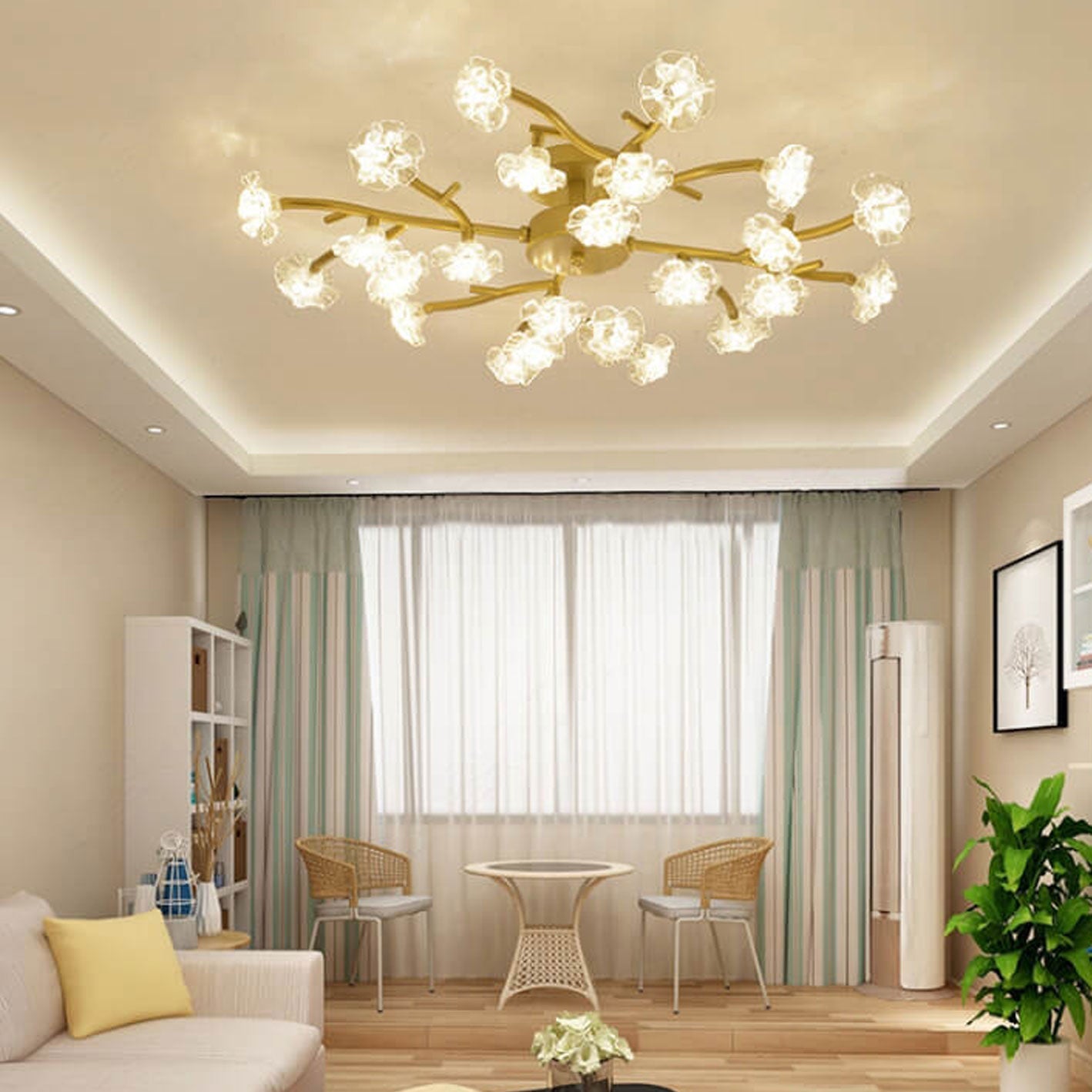 Nordic Plum Blossom Branch LED Ceiling Light