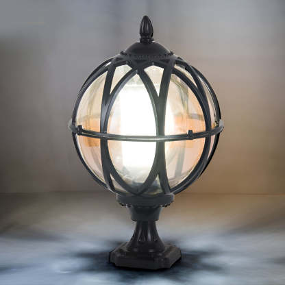 Round Glass E27 Waterproof European Style Outdoor Post Caps Lights-Lighom