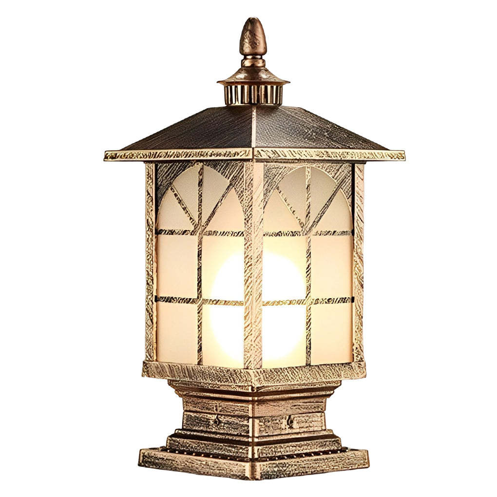 Retro Creative Waterproof Modern Outdoor Fence Post Lights Pillar Lamp-Lighom