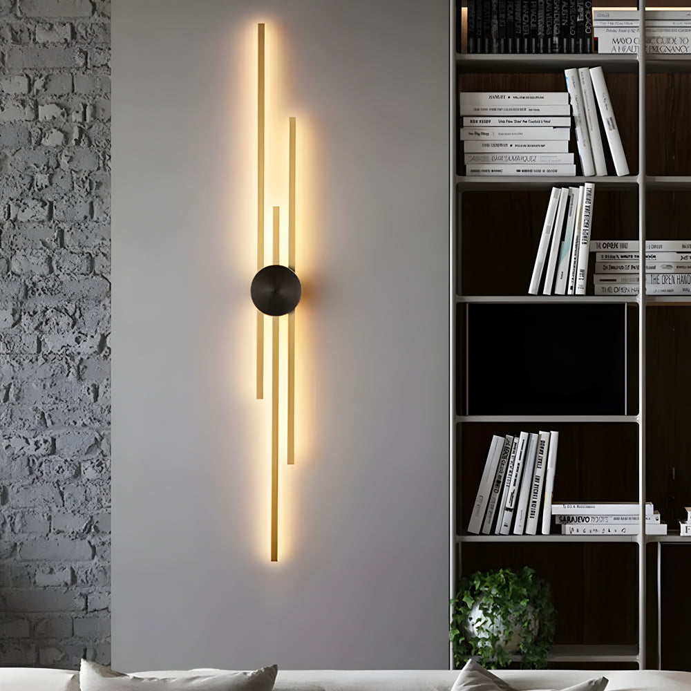 Modern Linear Wall Lamp Minimalist 2 Color Metal Wall Light-Lighom