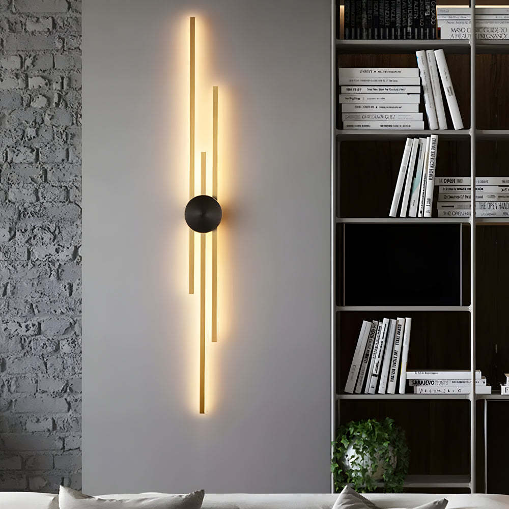 Modern Linear Wall Lamp Minimalist 2 Color Metal Wall Light-Lighom