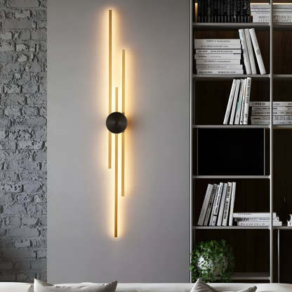 Modern Linear Wall Lamp Minimalist 2 Color Metal Wall Light-Lighom