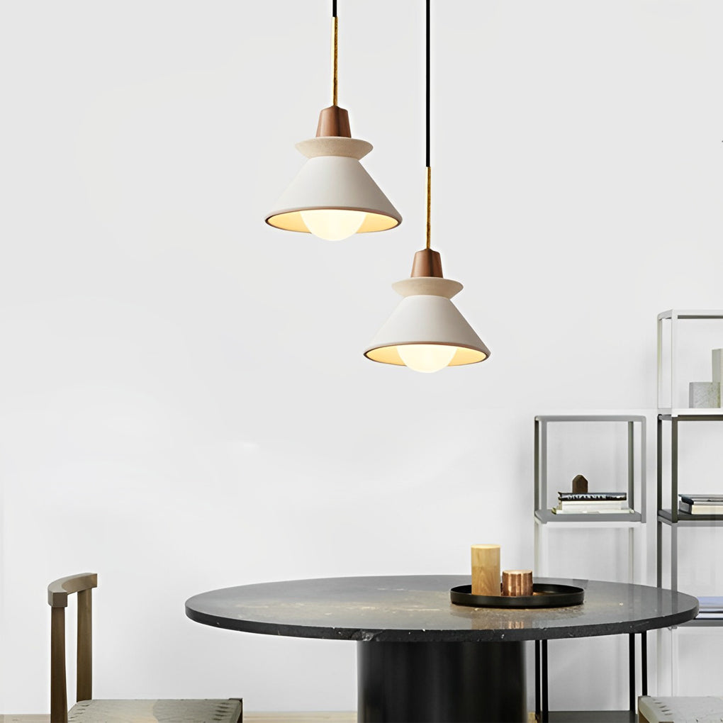 Cement Wood White Nordic Kitchen Pendant