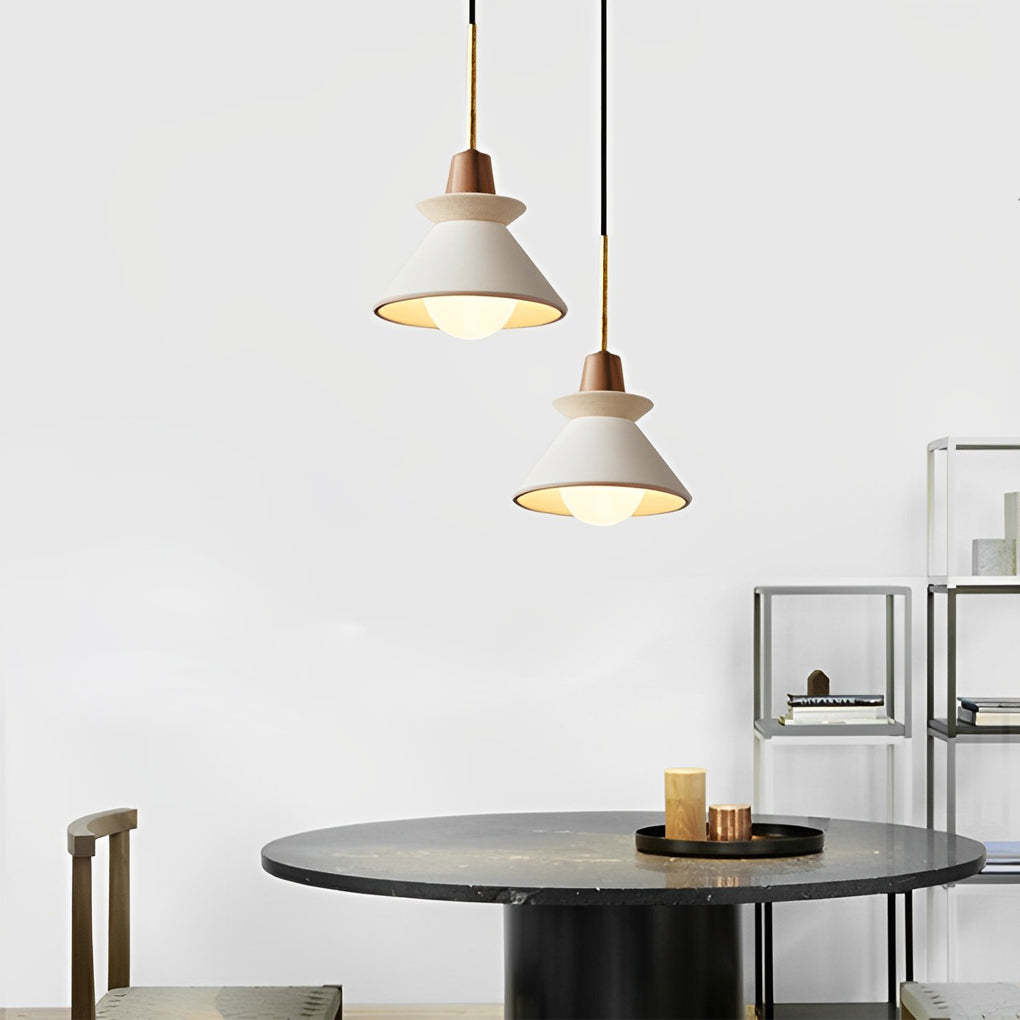 Cement Wood White Nordic Kitchen Pendant