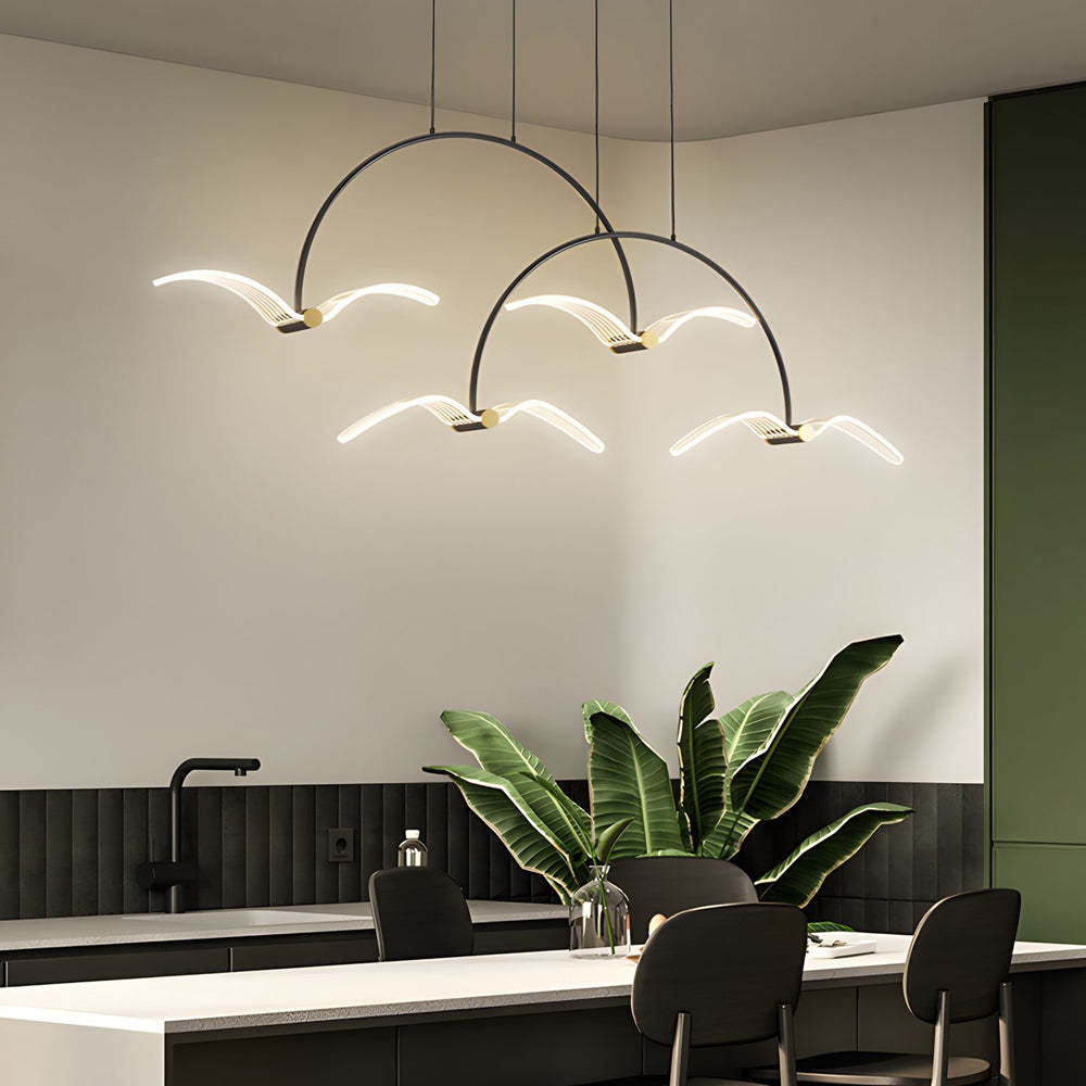 Modern LED Acrylic Seagull Linear Dining Chandelier