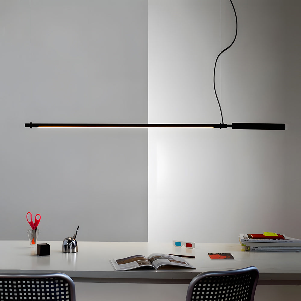 Minimalist Black Acrylic Linear LED Pendant