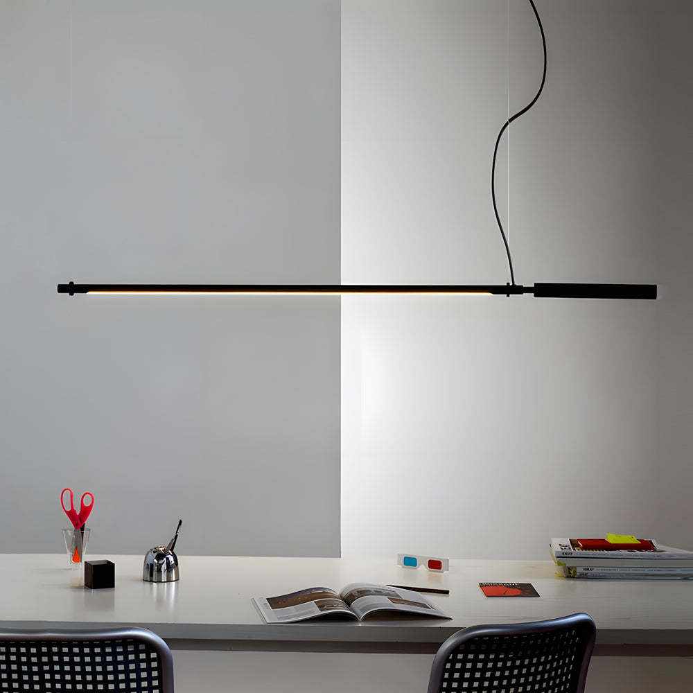 Minimalist Black Acrylic Linear LED Pendant