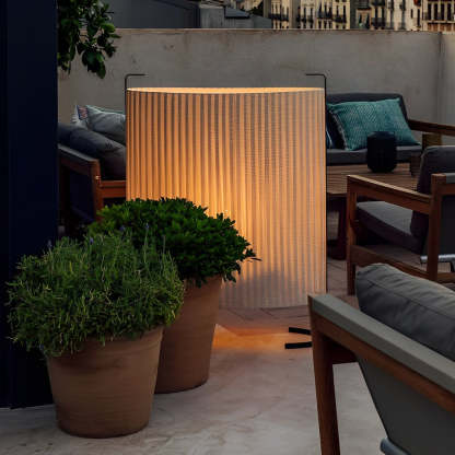 42 inch Modern Japanese-Style Fabric Outdoor Floor Lamp-Lighom