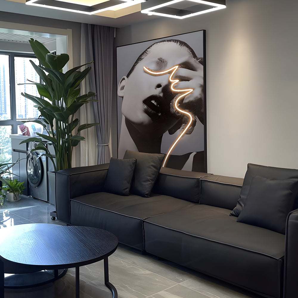 LED Crystal Porcelain Lady Profile Wall Painting-Lighom