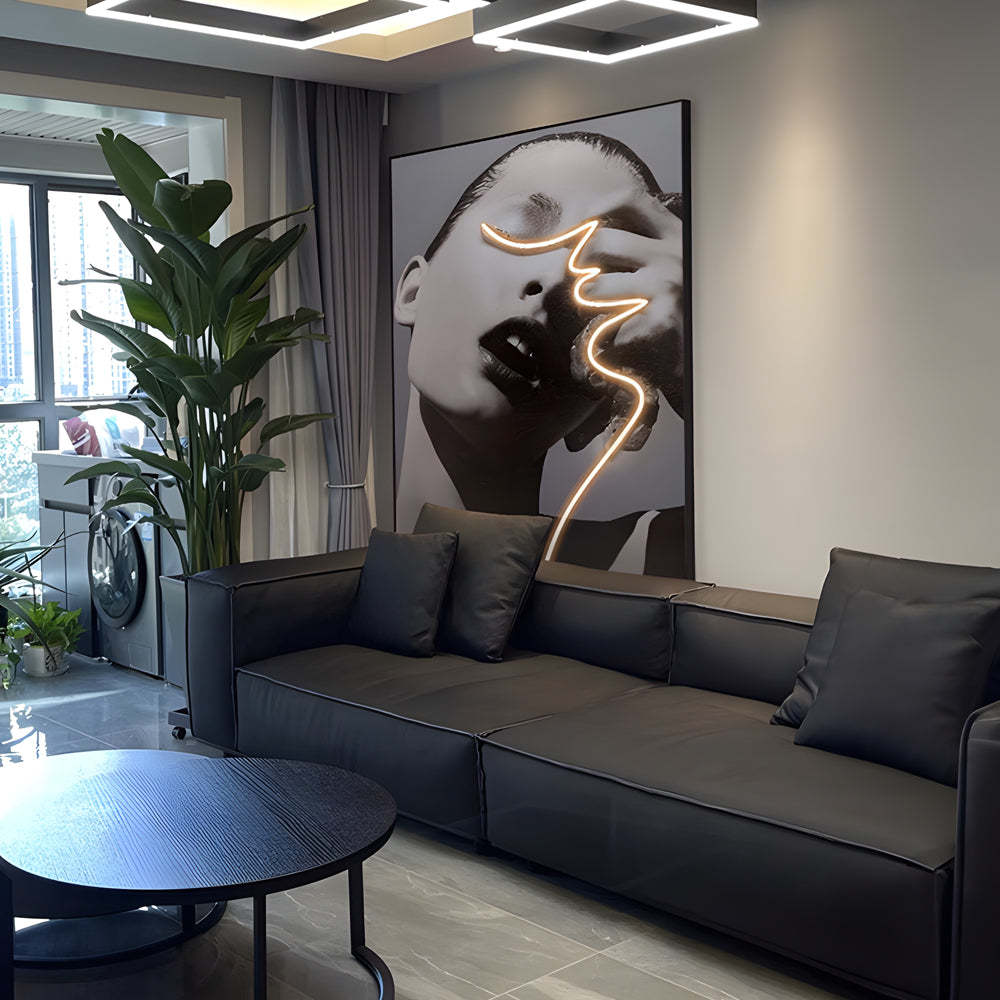 LED Crystal Porcelain Lady Profile Wall Painting-Lighom