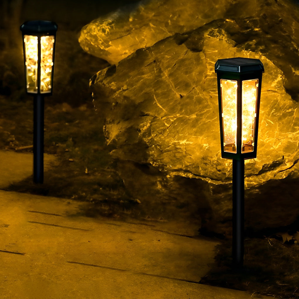 2Pcs Hexagonal Waterproof LED Motion Sensor Outdoor Solar Lawn Lights-Lighom