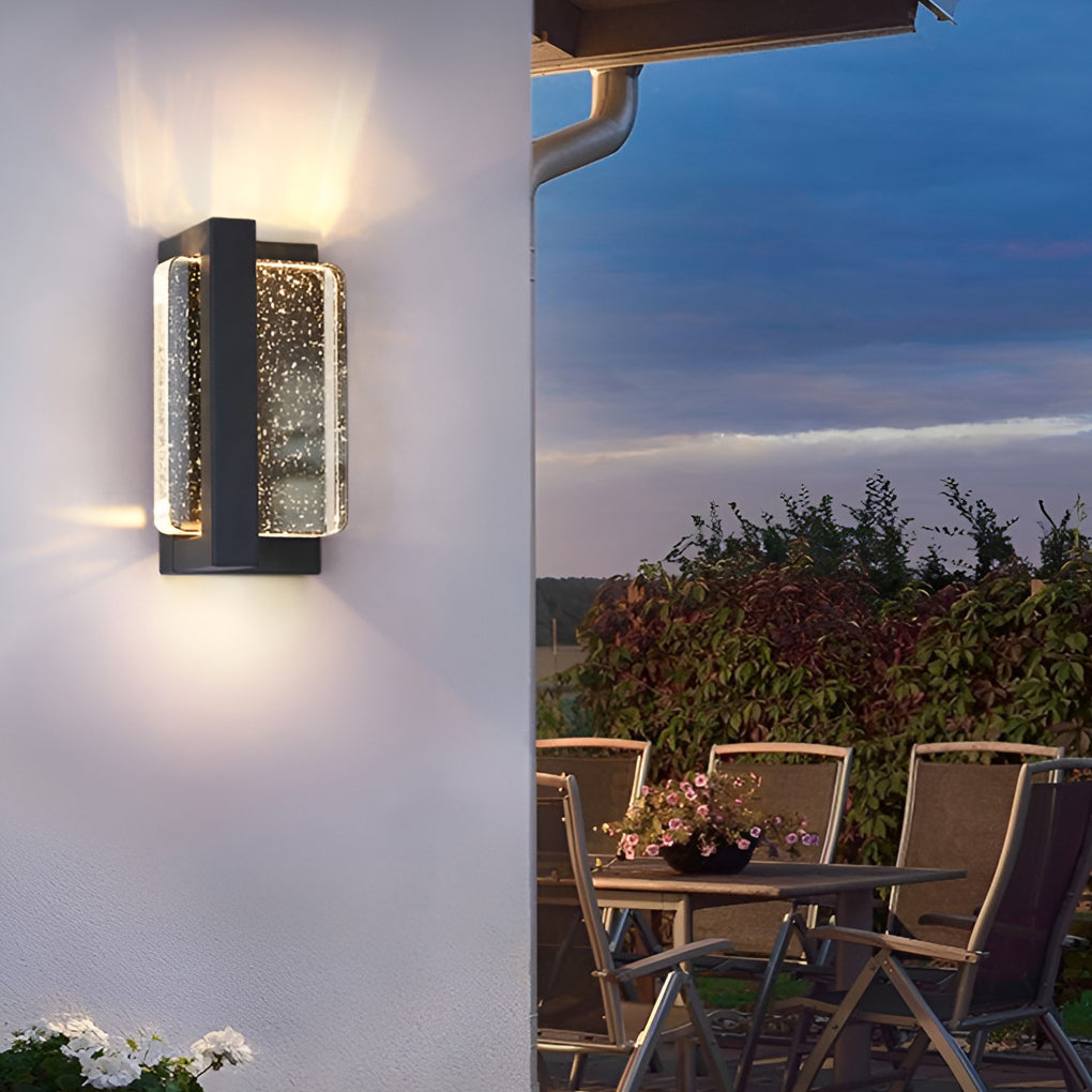 Black crystal metal acrylic outdoor wall lighting - industrial