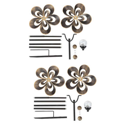 Vintage Iron Wind Spinner Garden Stake Lights - 2-Pack Solar Pathway Decor-Lighom