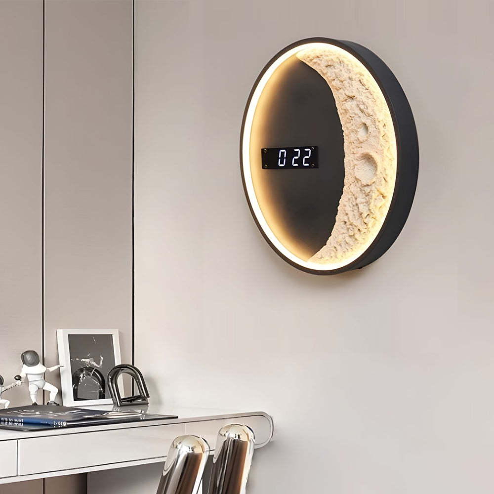 Moon LED Wall Light Wall Digital Clock Astronaut Decor 3 Color Wall Lamp-Lighom