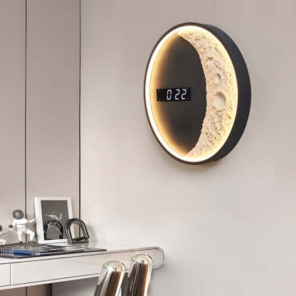 Moon LED Wall Light Wall Digital Clock Astronaut Decor 3 Color Wall Lamp-Lighom