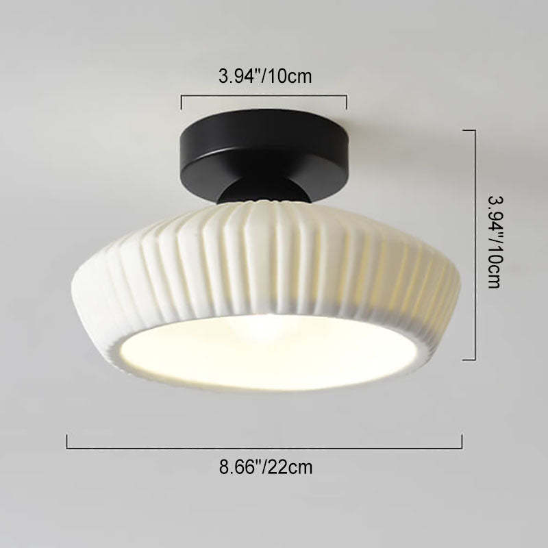 Modern Ceramic Disc Semi-Flush Ceiling Light — B / Black / 110V-120V For US/CA