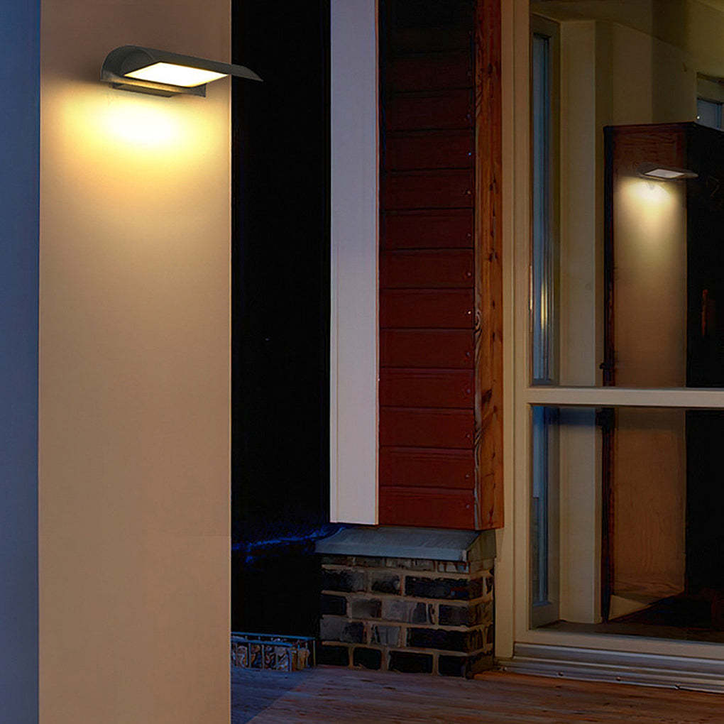 Curved Outdoor Waterproof LED Black Modern Minimalist Wall Lamp Exterior Lighting-Lighom