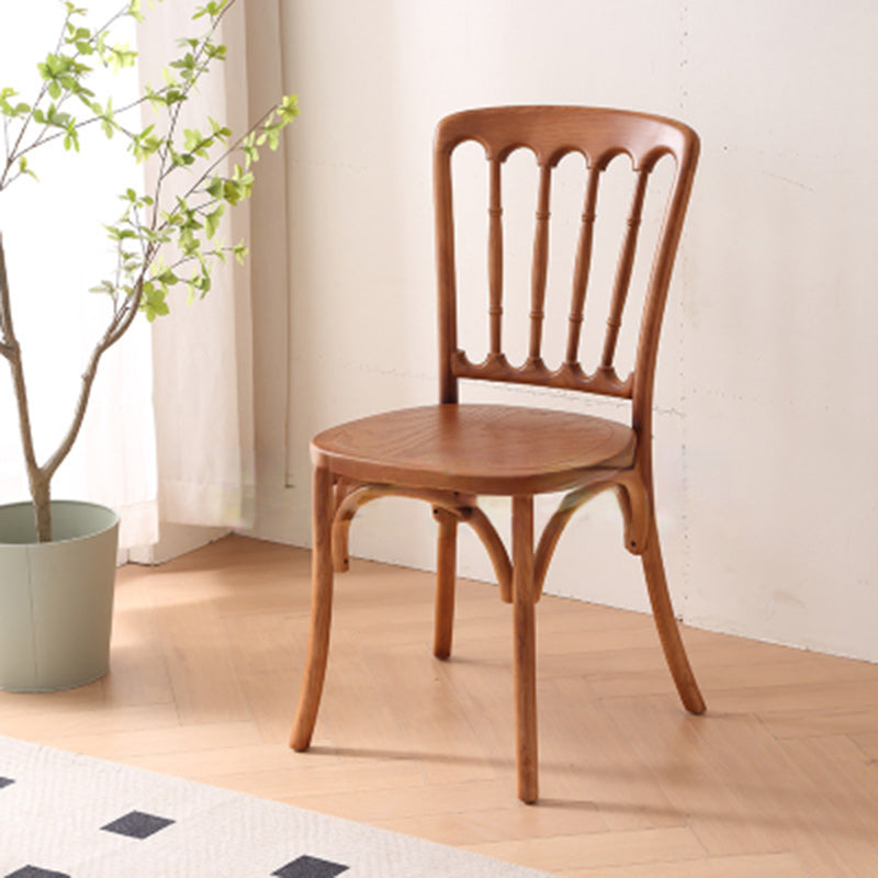 Vintage Rattan Solid Wood Dining Chair — Walnut / Rattan