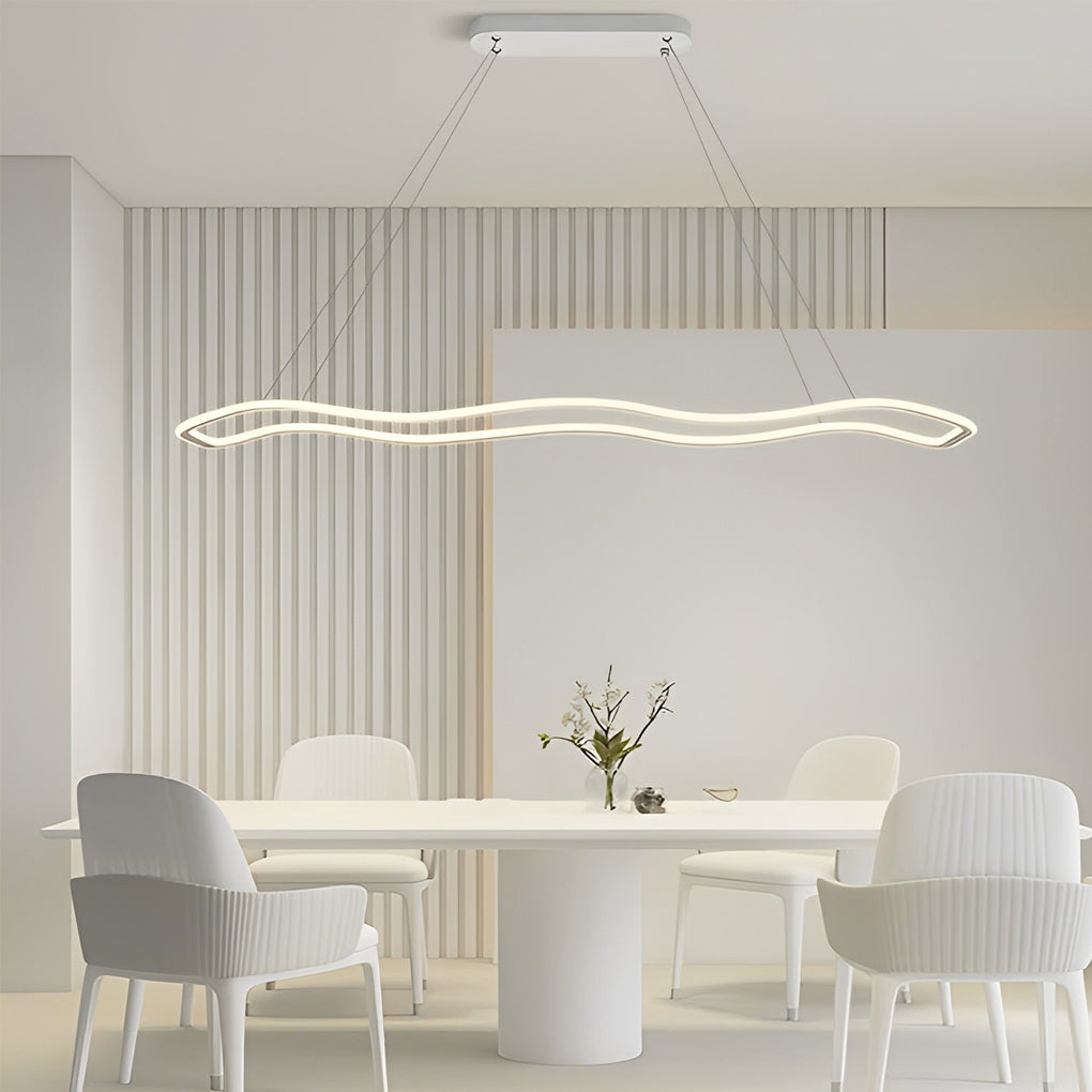 Long Wave Circular LED Nordic Hanging Chandelier