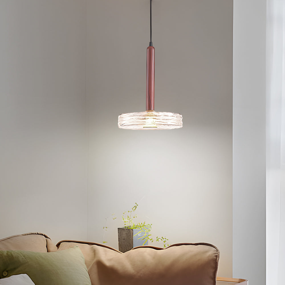 Round glass pendant lighting for kitchen or bedroom — Warm White (3000K) / Smoke