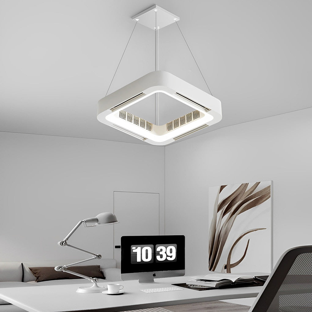 Modern Bladeless Ceiling Fans Lights Inverter Ceiling Fan with Chandelier LED-Lighom