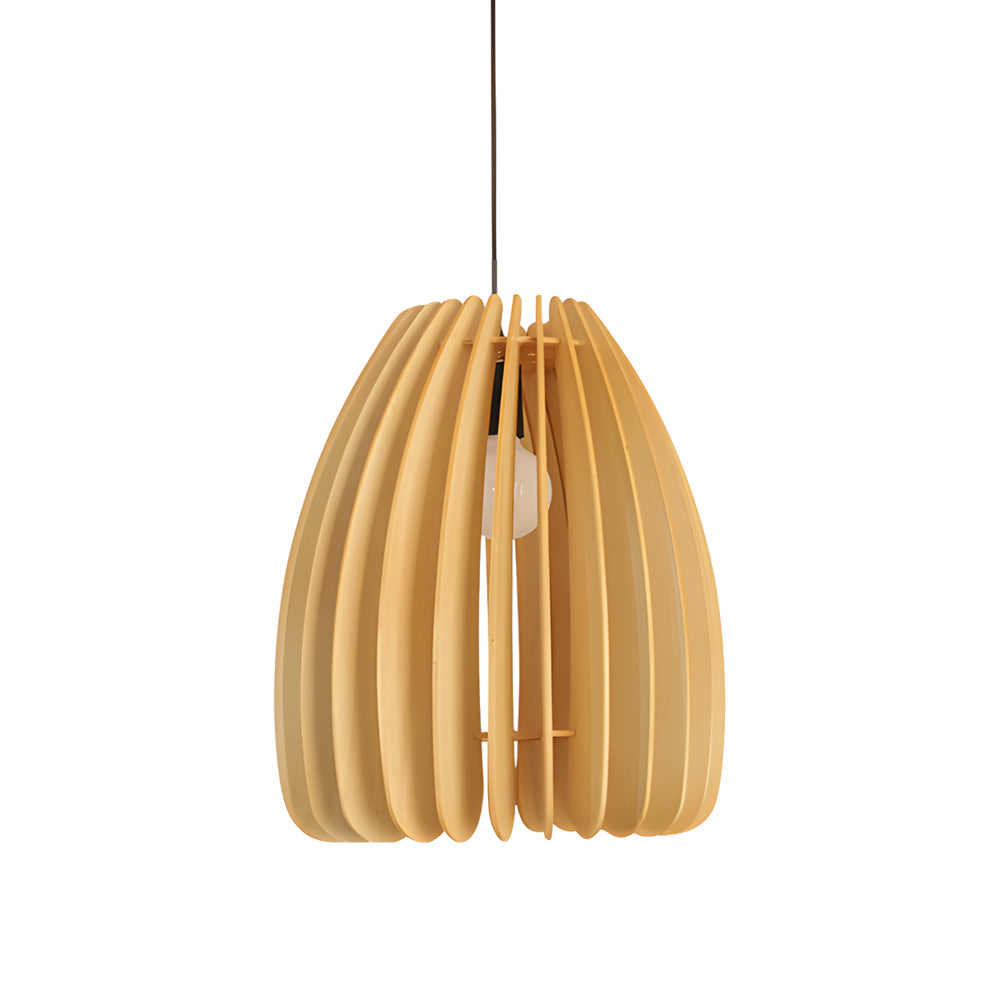 Handmade Wood Veneer Lantern Japanese Pendant Light
