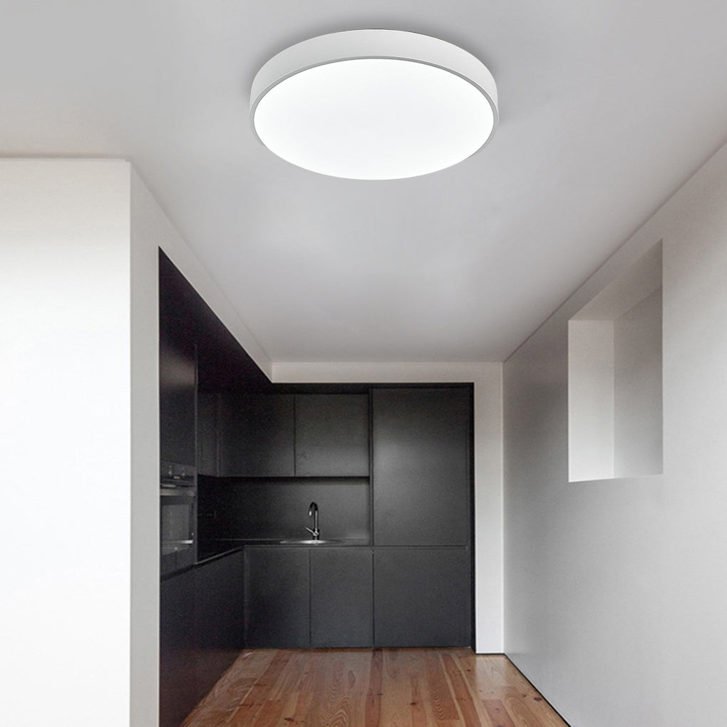 Lighom modern ultra-thin round green flush mount lighting in synthetic — Warm White (3000K)